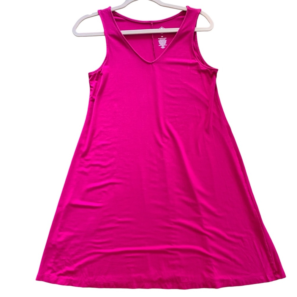 St. John’s Bay Women’s XS Sleeveless Dress Bold Fuchsia Pink Rayon Blend